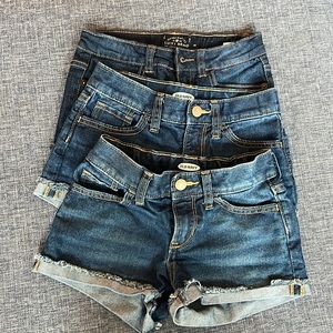 3 pairs of girls denim shorts